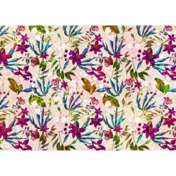 Fototapete Vlies Blumen Floral Mosaik Neon lila bunt