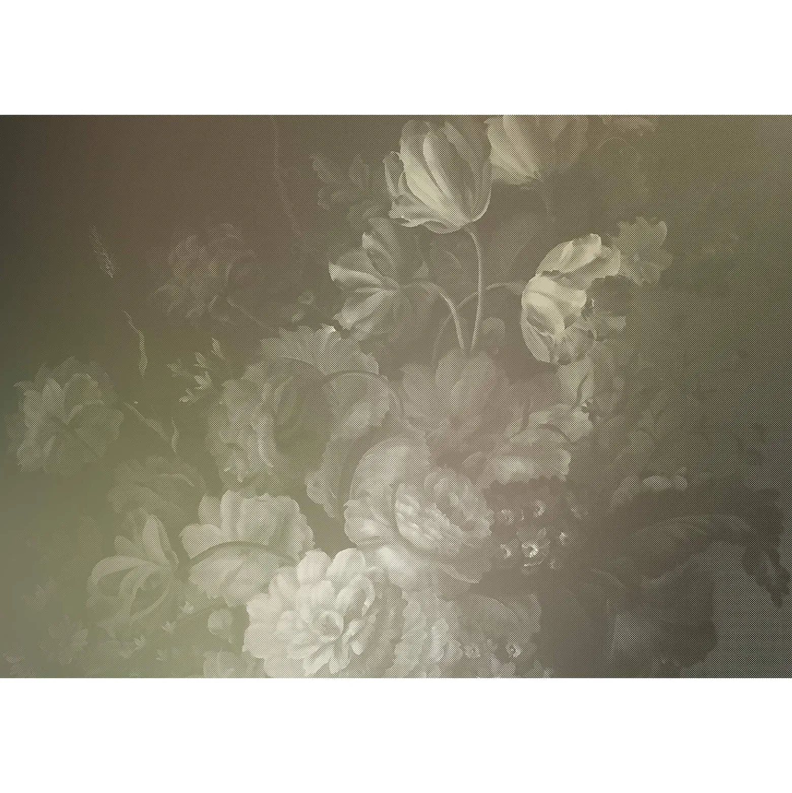 Fototapete Vlies Blumen Floral Kariert taupe Premium