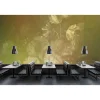Fototapete Vlies Blumen Floral Kariert gelb Premium
