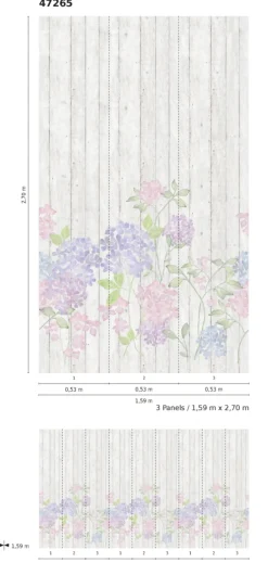Fototapete Vlies Blumen Holz Paneele lila rosa 47265