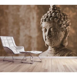 Fototapete Vlies Buddha Asia Skulptur braun Designwalls