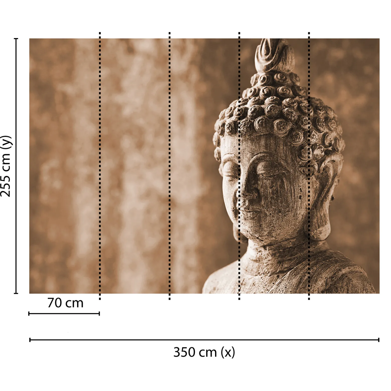Fototapete Vlies Buddha Asia Skulptur braun Designwalls