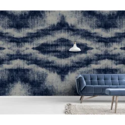 Fototapete Vlies Canvas-Muster Rauten blau Premium