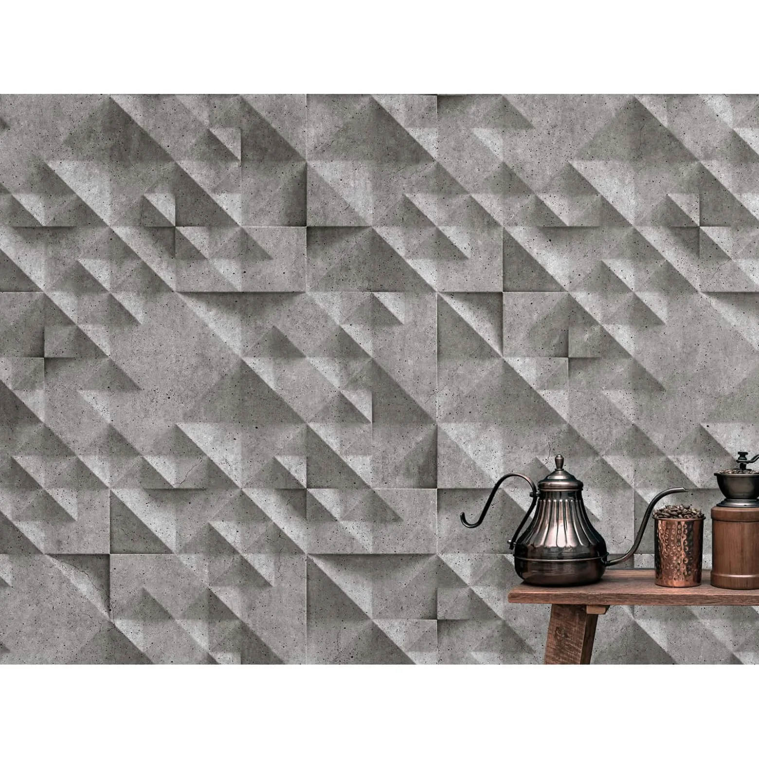 Fototapete Vlies 3D Beton Kacheln grau schwarz Premium