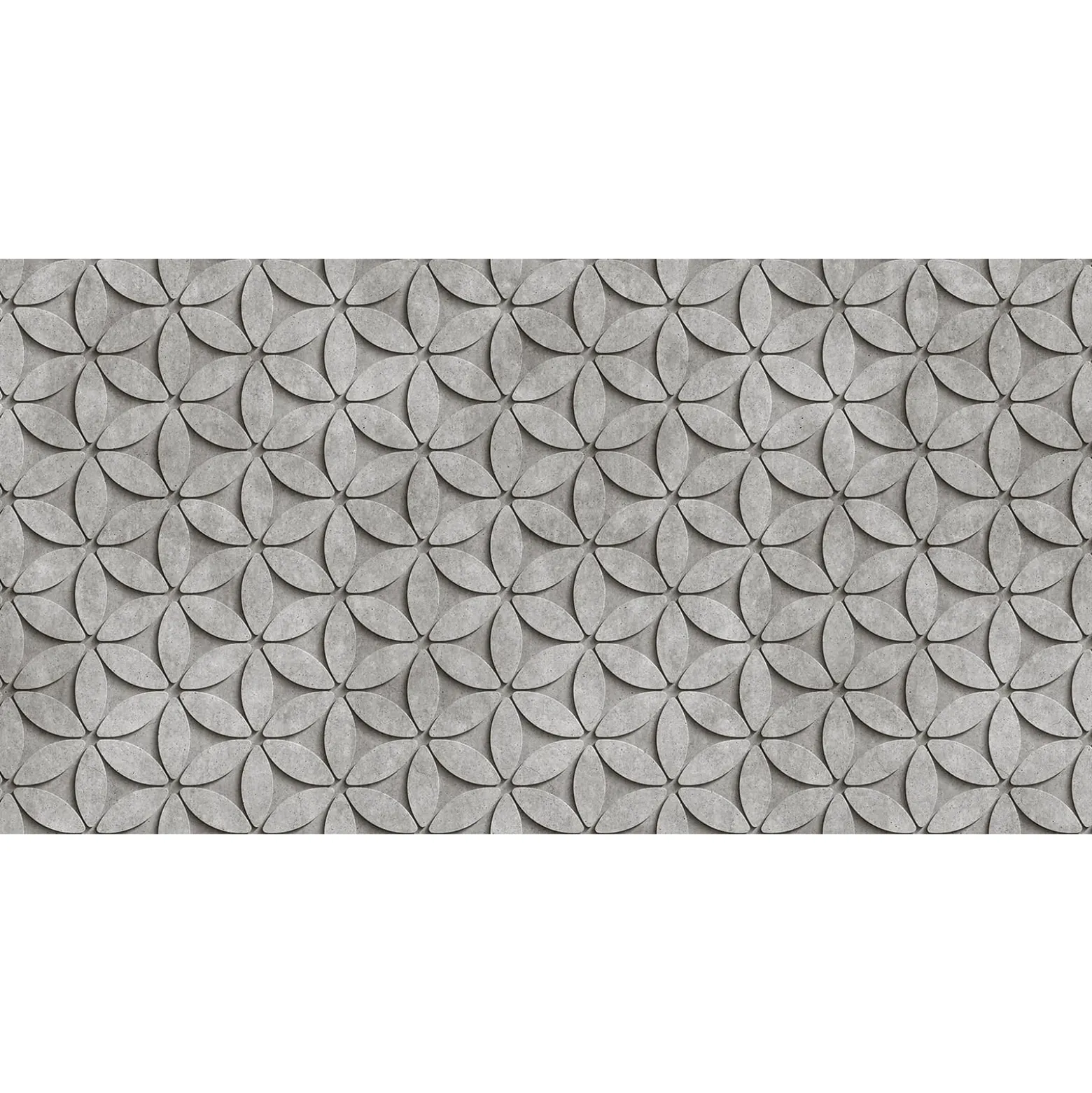 Fototapete Vlies 3D Beton Lebensblumen grau Premium