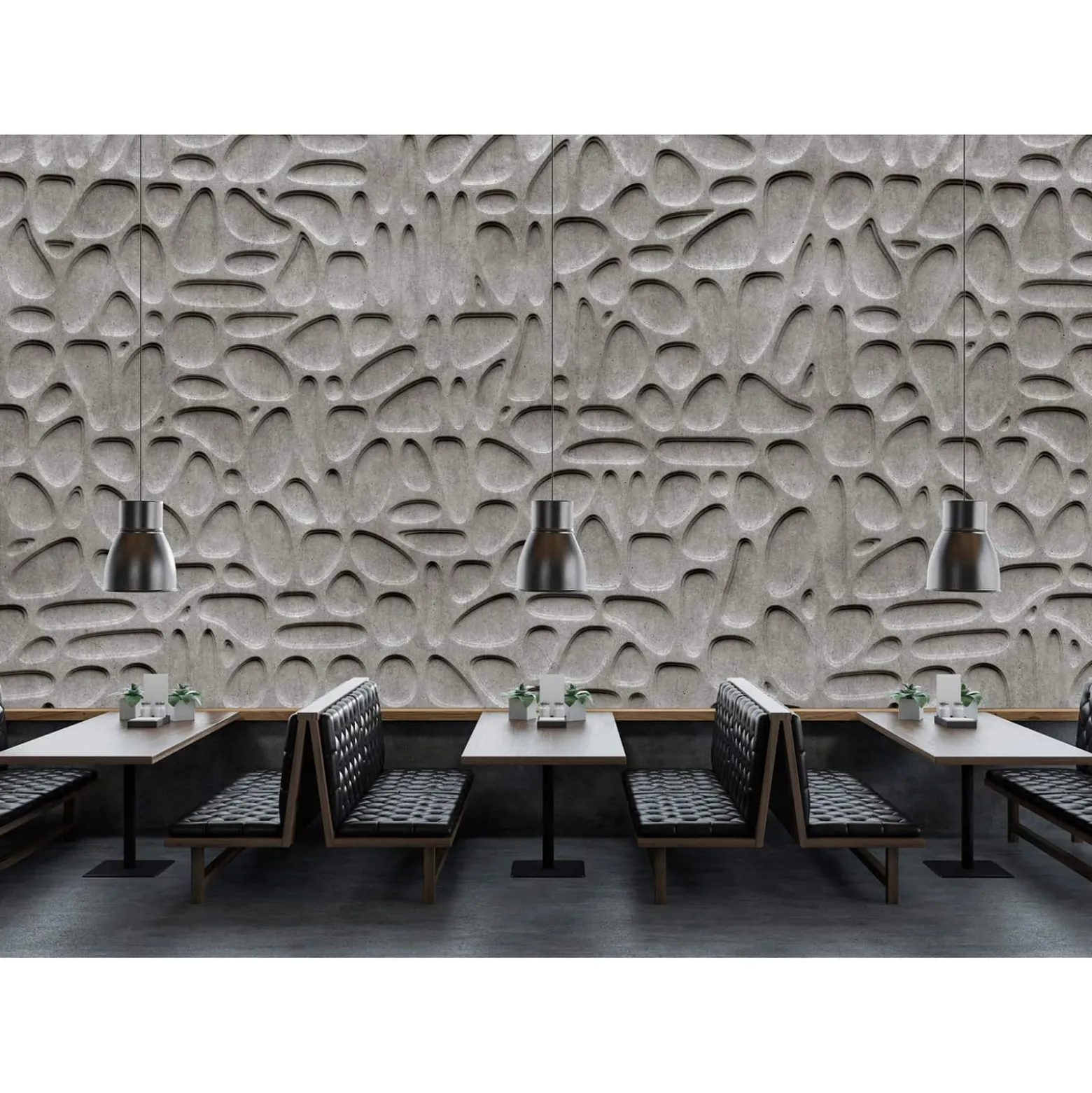 Fototapete Vlies 3D Beton Steine grau schwarz Premium