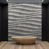 Fototapete Vlies 3D Beton Wellen Grau Schwarz Premium