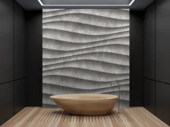 Fototapete Vlies 3D Beton Wellen Grau Schwarz Premium