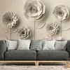 Fototapete Vlies 3D Blumen Floral grau 38293-1