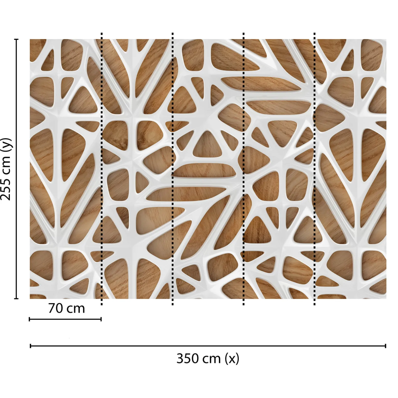 Fototapete Vlies 3D Design Holz weiß braun Designwalls