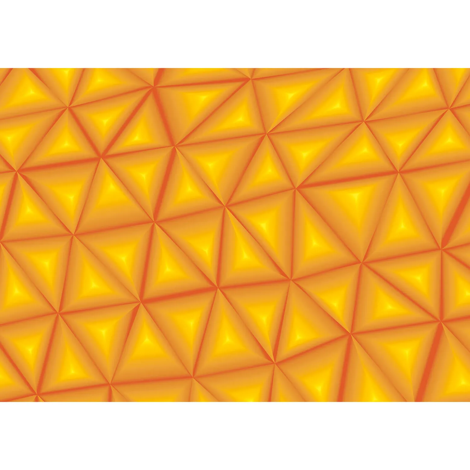 Fototapete Vlies 3D Dreiecke Grafik orange gelb