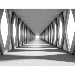 Fototapete Vlies 3D Gang Beton grau Designwalls