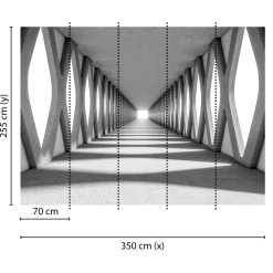 Fototapete Vlies 3D Gang Beton grau Designwalls