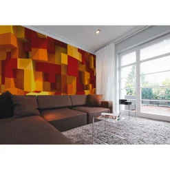 Fototapete Vlies 3D Grafisch Steine gelb