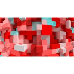 Fototapete Vlies 3D Grafisch Tetris Steine rosa