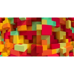 Fototapete Vlies 3D Grafisch Tetris Steine bunt