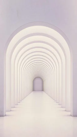 Fototapete Vlies 3D Halle Tunnel weiß grau 38282-1