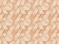 Fototapete Vlies 3D Holz Dreiecke Grafik braun 38288-1
