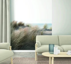 Fototapete Vlies Düne Gräser Meer braun grün blau 47219