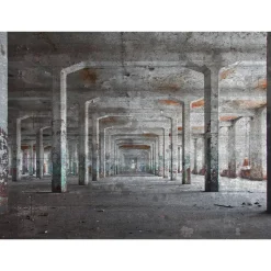 Fototapete Vlies 3D Pfosten Beton Industrial grau kupfer
