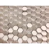 Fototapete Vlies 3D Sechseck Waben silber braun