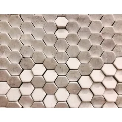 Fototapete Vlies 3D Sechseck Waben silber braun