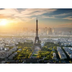Fototapete Vlies Eiffelturm Paris Aussicht grün grau