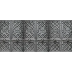 Fototapete Vlies Eisen Metall Tür Ritter silber