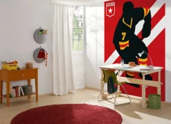 Fototapete Vlies Eishockey Retro rot schwarz