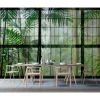 Fototapete Vlies Fenster Dschungel grün Premium