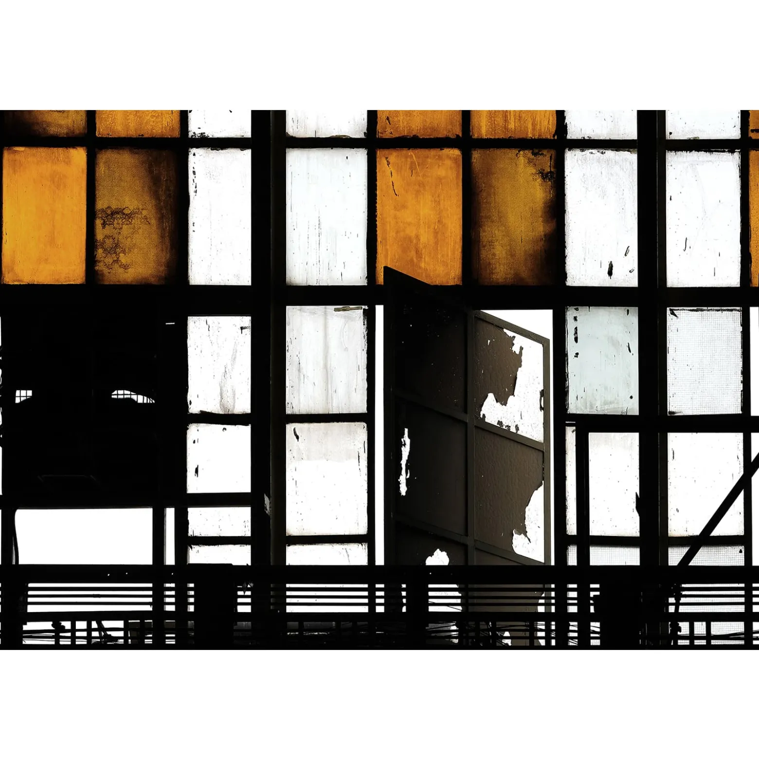 Fototapete Vlies Fenster Gastro orange schwarz Premium
