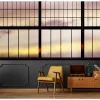 Fototapete Vlies Fenster Himmel Wolken gelb Premium