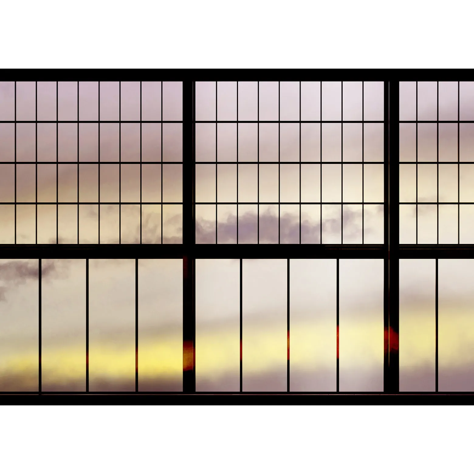 Fototapete Vlies Fenster Himmel Wolken gelb Premium