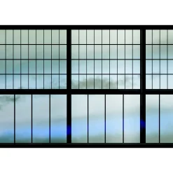 Fototapete Vlies Fenster Himmel Wolken türkis Premium