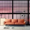 Fototapete Vlies Fenster Himmel Wolken rosa Premium