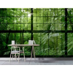 Fototapete Vlies Fenster Regenwald grün Premium