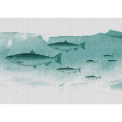 Fototapete Vlies Fische Meer Wasser grau grün Premium