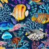 Fototapete Vlies Fische Unterwasser bunt blau