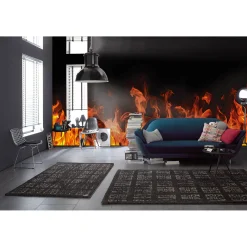 Fototapete Vlies Flammen Feuer rot gelb schwarz