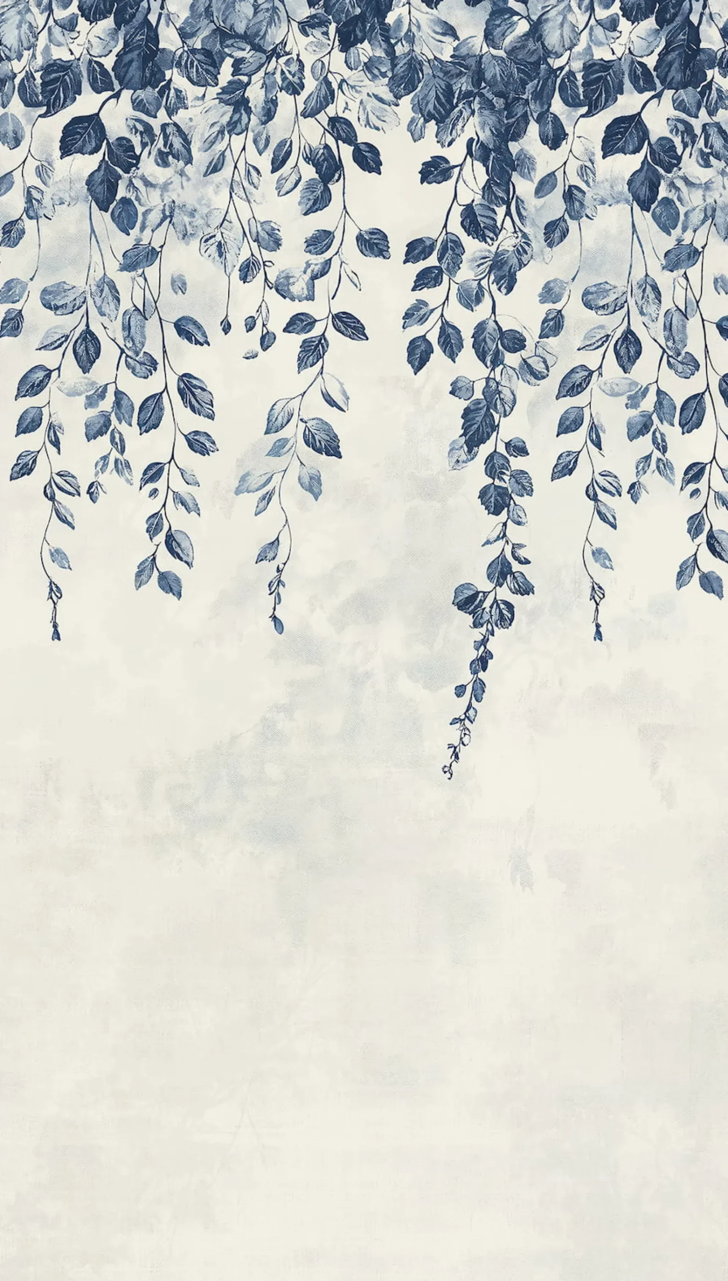 Fototapete Vlies Floral Blattmuster Creme Blau 79144-5