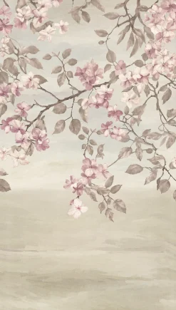 Fototapete Vlies Floral Blumenzweige Beige Rosa 79144-8