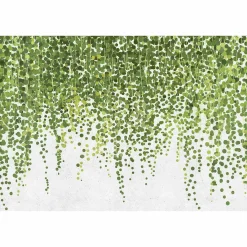 Fototapete Vlies Floral Punkte grün grau Premium