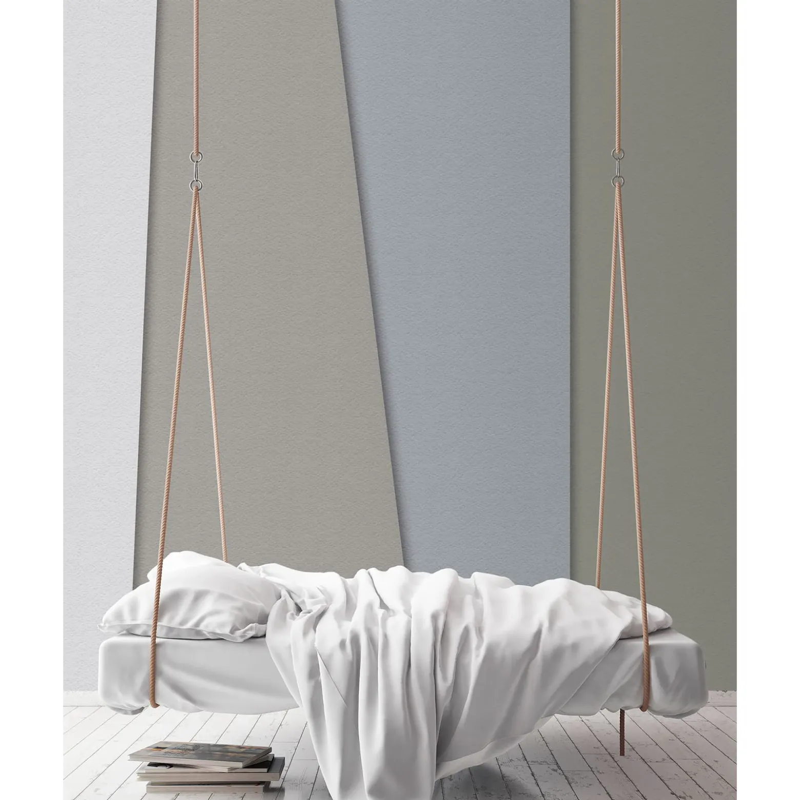 Fototapete Vlies Geometrie Retro blau taupe Premium