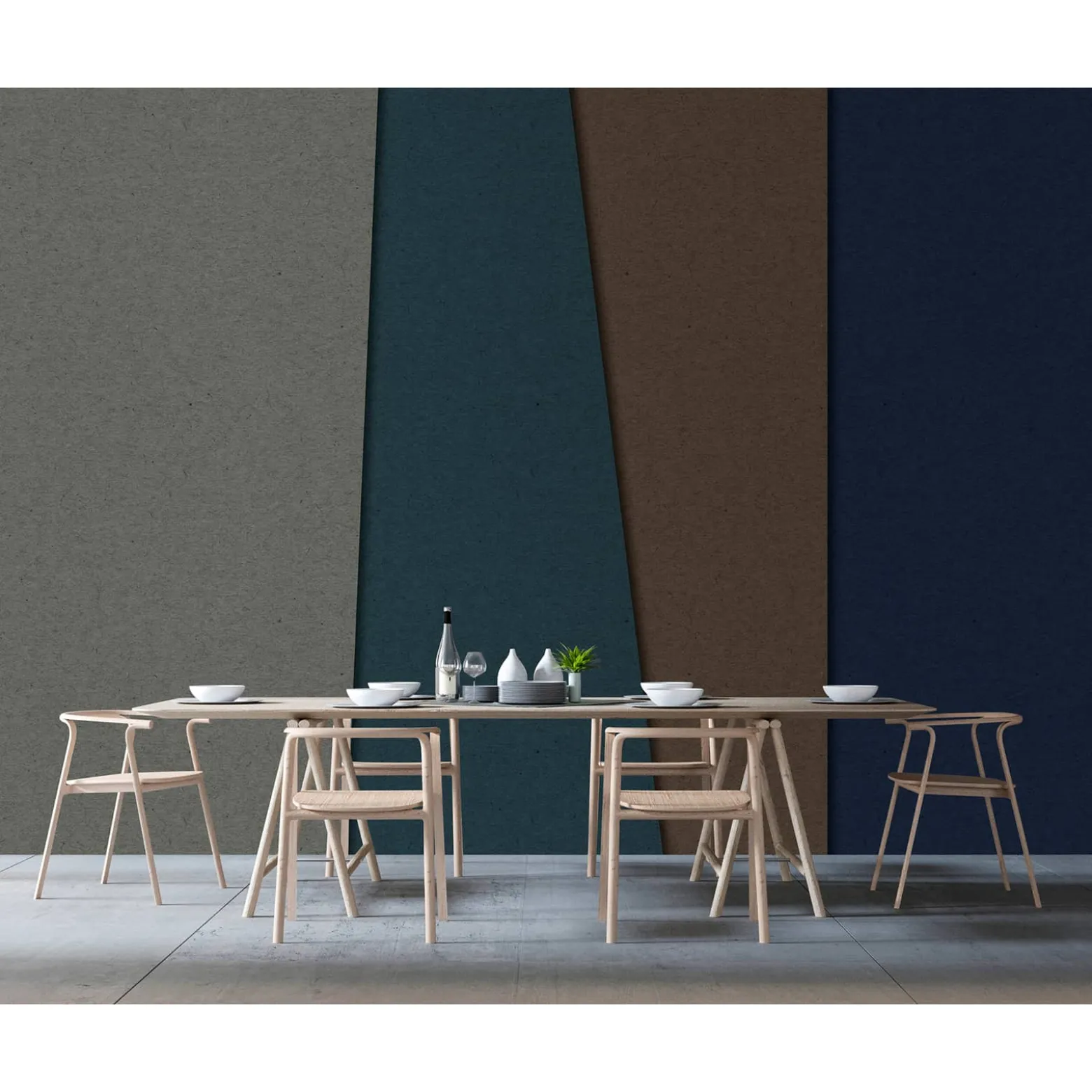 Fototapete Vlies Geometrie Retro blau braun Premium