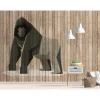 Fototapete Vlies Gorilla Holz-Paneele braun Premium