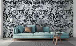 Fototapete Vlies Graffiti Street Art grau 38251-1