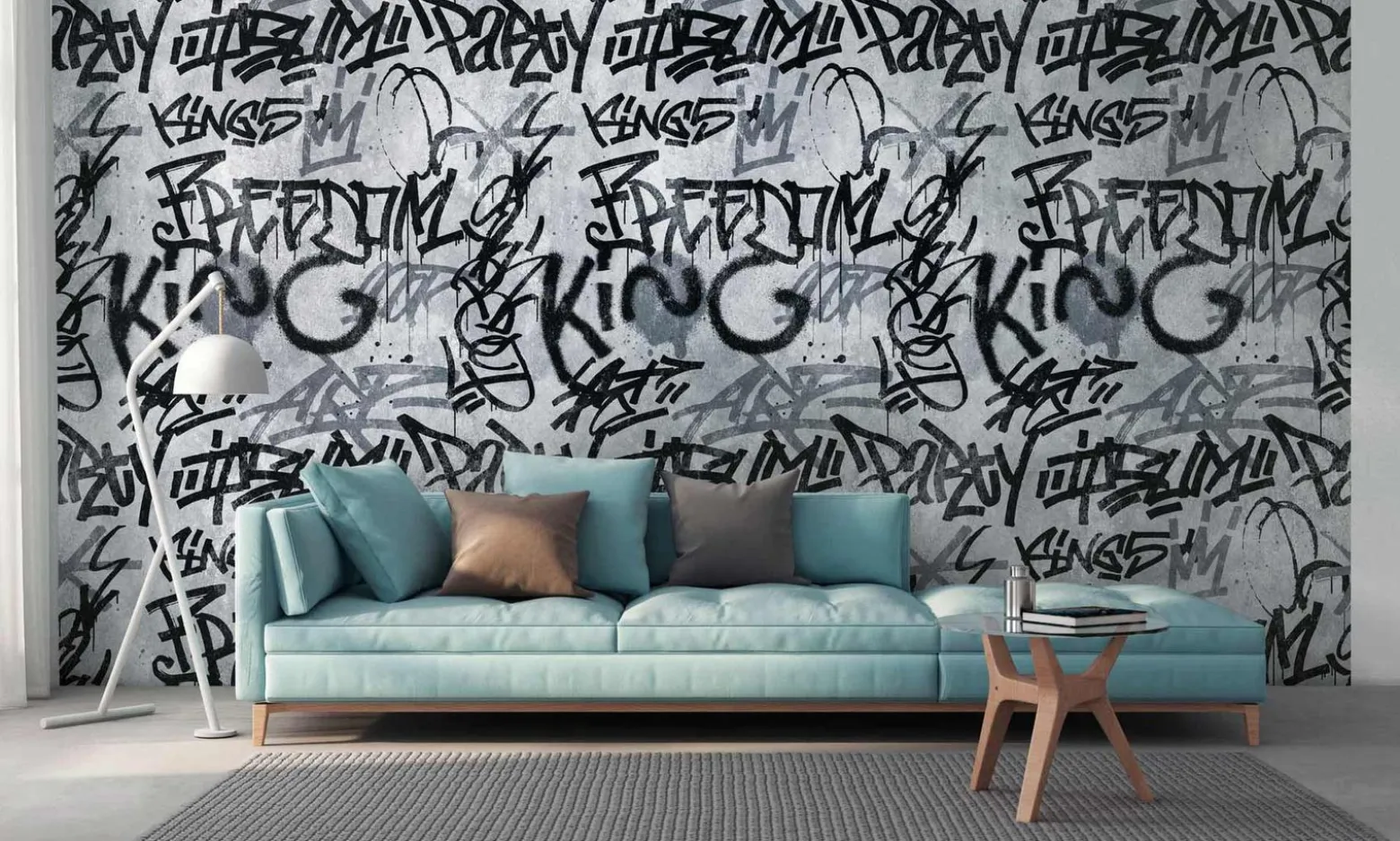 Fototapete Vlies Graffiti Street Art grau 38251-1