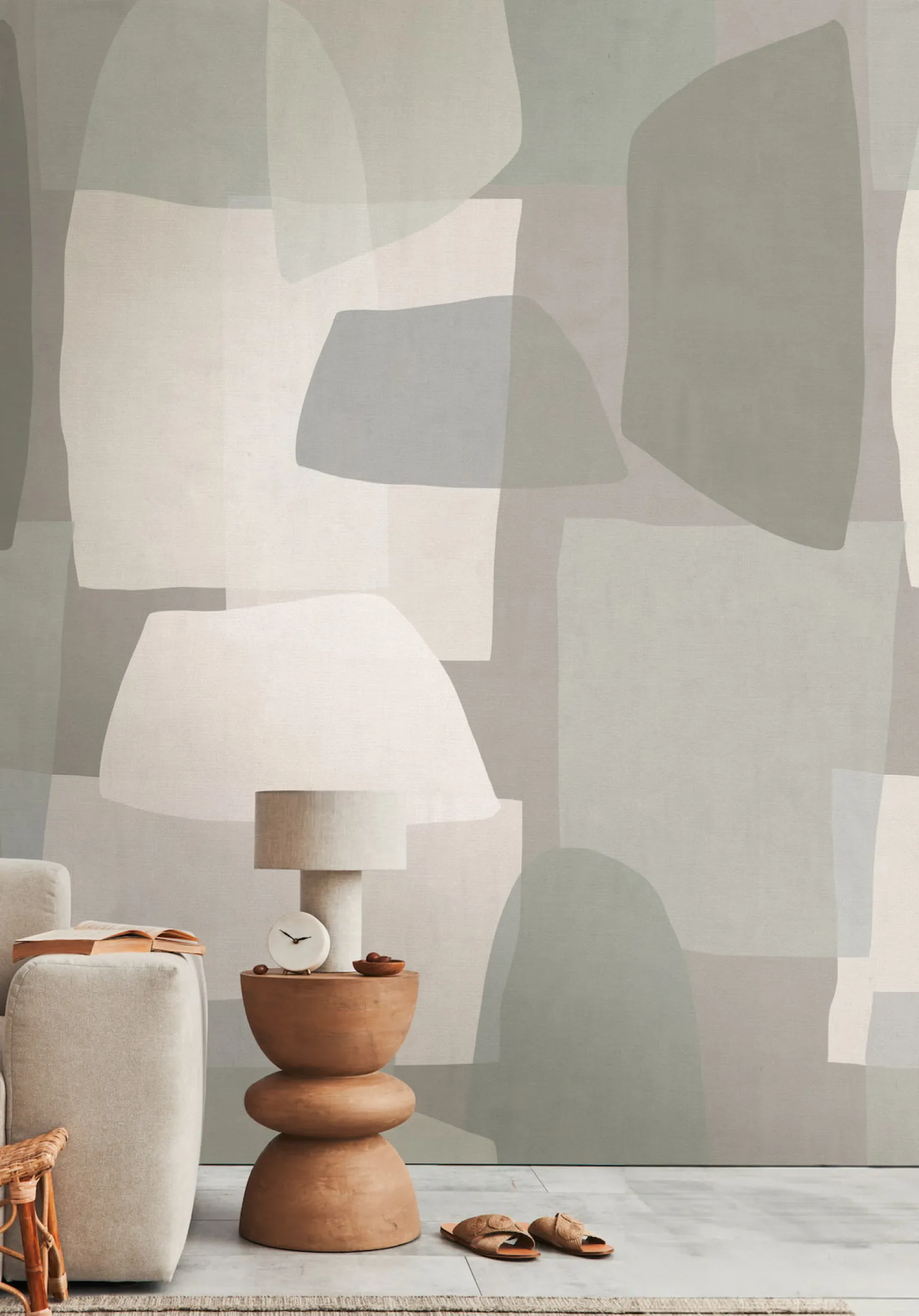 Fototapete Vlies Grafik Abstrakt Grau Beige 78206-2