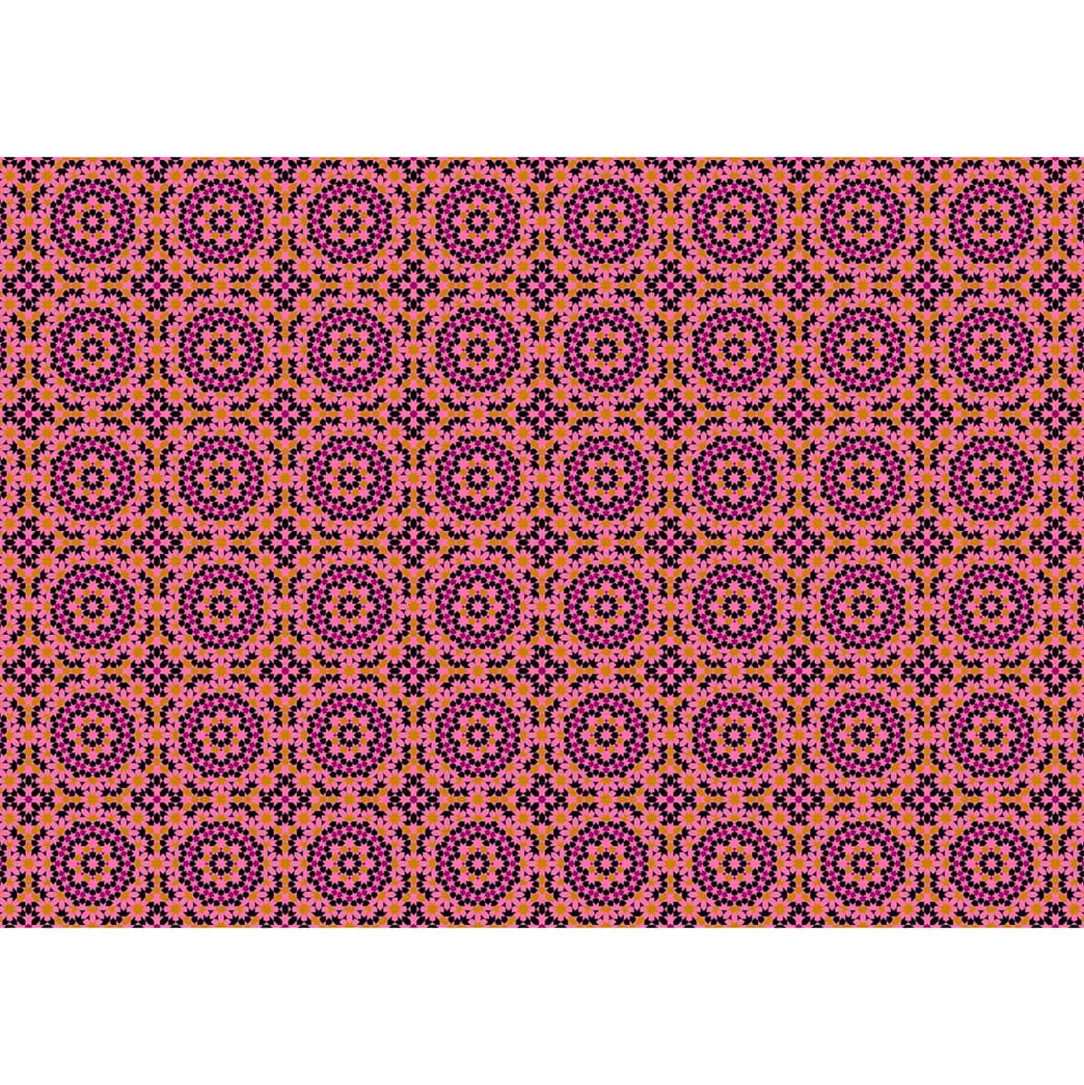 Fototapete Vlies Grafik Kreise Retro pink lila Premium