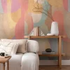 Fototapete Vlies Grafik Muster Orange Blau Beige 79145-5
